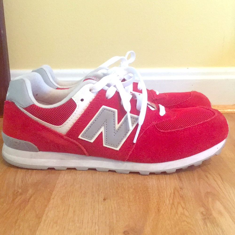 Red New Balance 574 Classic